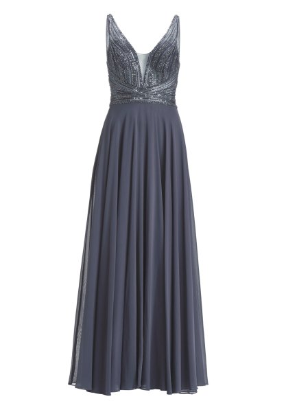 HEY KYLA Langes Chiffon-Abendkleid mit Stickerei 10797021