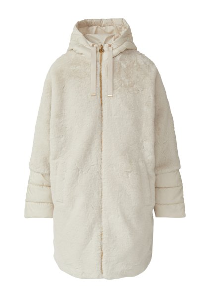 S.OLIVER BLACK LABEL Gefütterter Teddyplüsch-Mantel mit wattierten Ärmeln 10811268