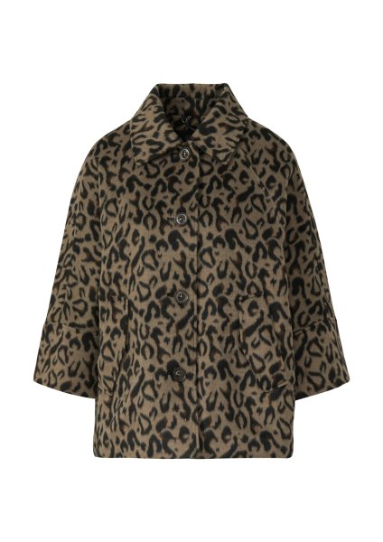 S.OLIVER BLACK LABEL Wattierte Cape-Jacke mit Leo-Print 10811265