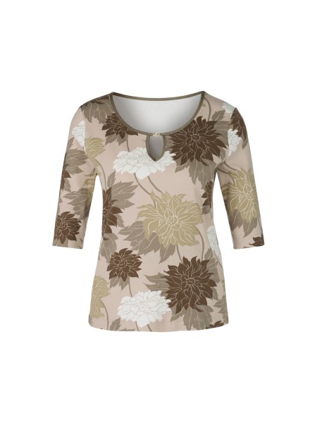 MARC CAIN Florales Rippen-T-Shirt 10784969