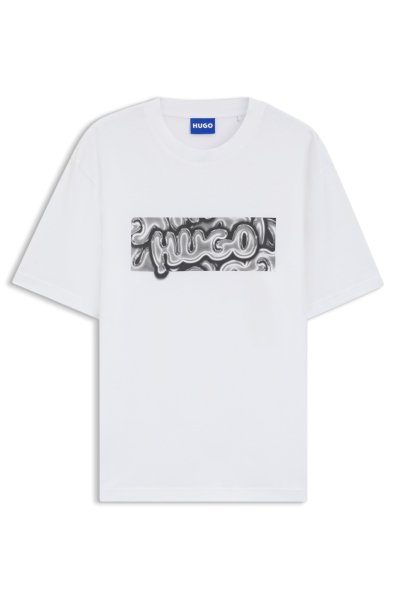 HUGO BLUE All-gender T-Shirt aus Baumwoll-Jersey mit Grafik-Print 10805034