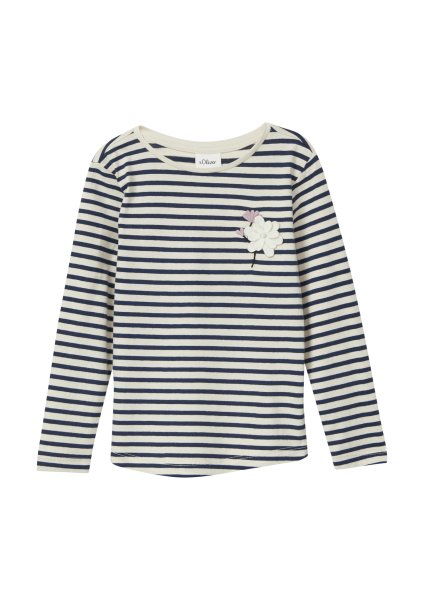 S.OLIVER Jersey-Shirt mit langen Ärmeln und Stickerei-Detail 10814538