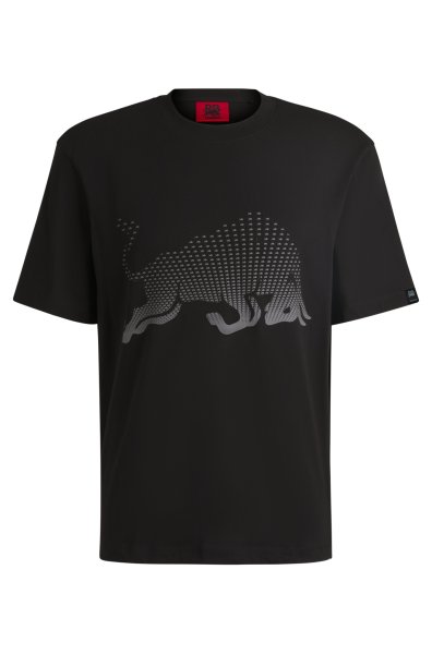 HUGO RED HUGO x RB T-Shirt aus Baumwoll-Jersey mit Stier-Grafik in Degradé-Optik 10782477