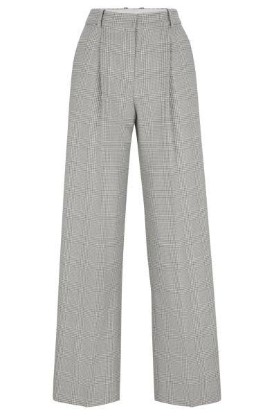 BOSS Straight-Fit Hose aus Schurwolle mit Glencheck-Muster 10749986