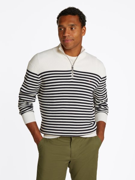 TOMMY HILFIGER Pullover aus Rippstrick mit Reißverschluss 10783298