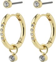 Vorschau: PILGRIM ELNA recycelte Kristallohrringe 2-in-1-Set, vergoldet 10735736