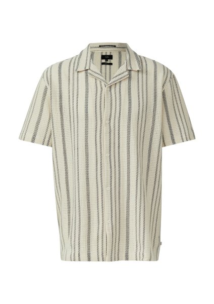 QS Resort Fit: Kurzarmhemd mit Strukturstreifen 10803543
