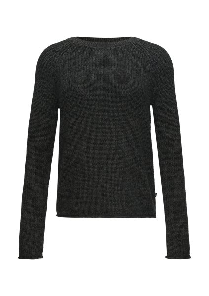 QS Melierter Strickpullover mit Raglanärmeln 10761008