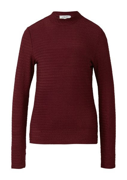 S.OLIVER Halbdurchsichtiger Longsleeve mit Stehkragen 10814742