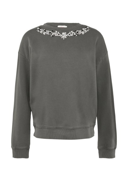 S.OLIVER Gewaschenes Sweatshirt mit Schmucksteinen 10776568