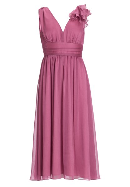 SWING DAY Cocktailkleid aus Crinkle Chiffon mit Volant Detail an der Schulter 10810163