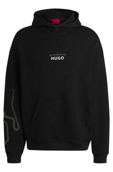 HUGO RED Hoodie aus Baumwoll-Mix mit Racing-Print 10768602