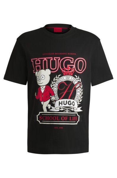 HUGO RED T-Shirt aus Baumwoll-Jersey mit Logo-Grafik-Print 10782256