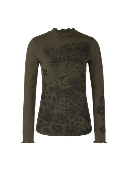 MARC CAIN Shirt aus Baumwoll-Ripp mit Leo 10809103