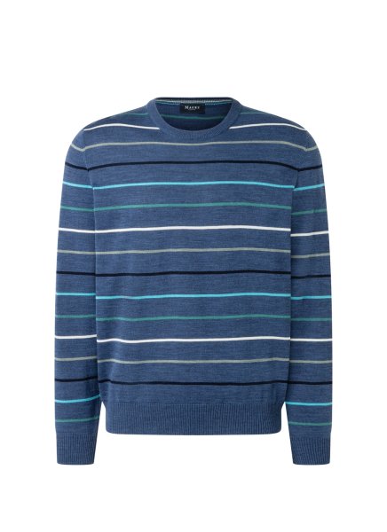 MAERZ MUENCHEN Strickpullover R-Neck Streifen 10778701