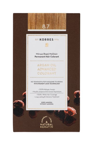 KORRES ARGAN OIL Hochentwickelte Haarcoloration Toffee 8.7