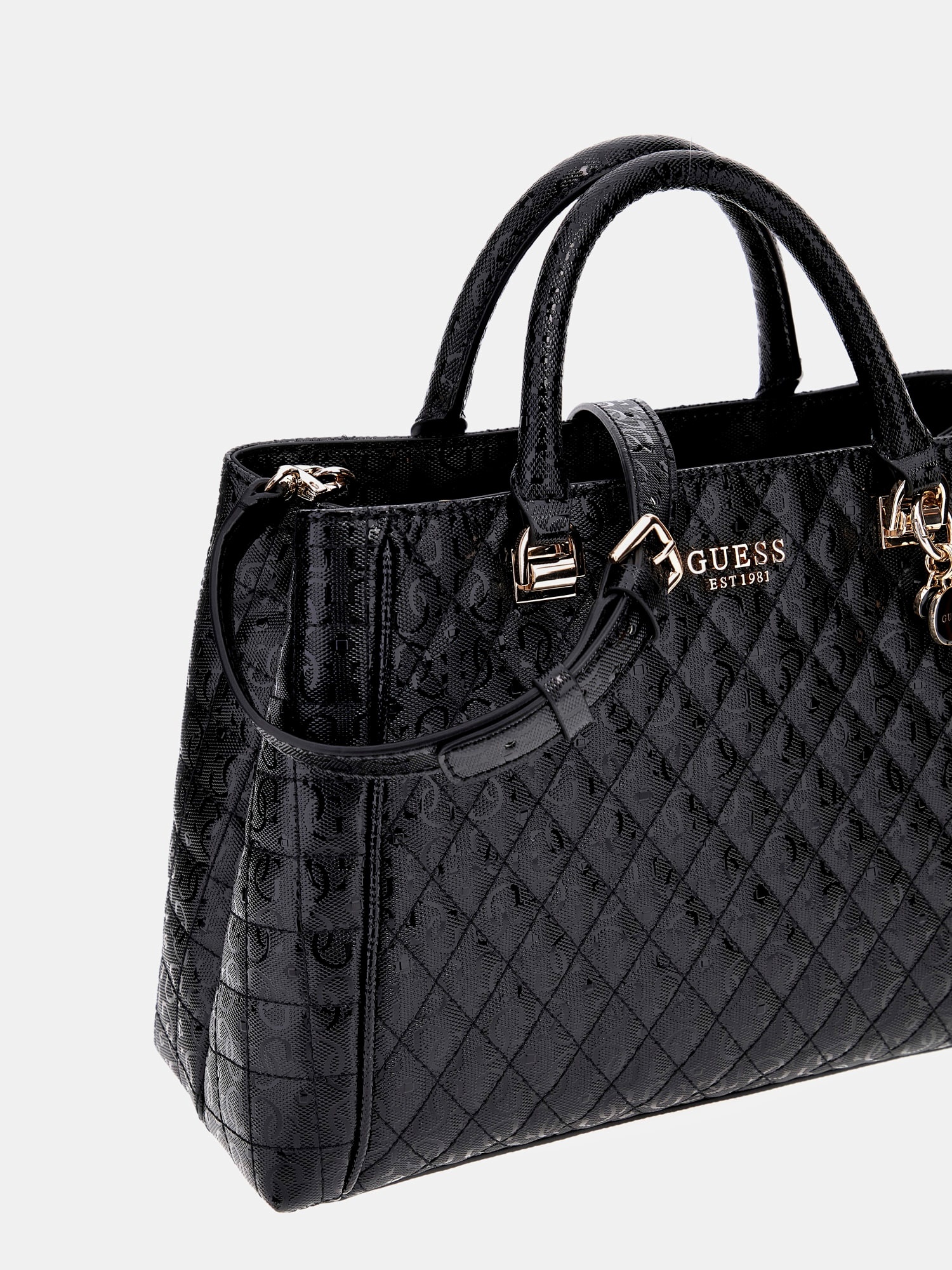 Guess victoria quilted satchel sale