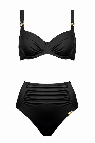 CHARMLINE Bügel-Bikini mit femininen Rüschungen und goldfarbenen Träger-Elementen 10743790