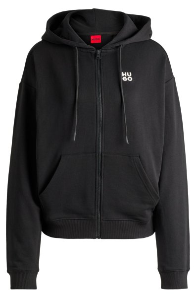 HUGO RED Zip-Up-Hoodie aus Baumwoll-Terry mit gestapeltem Logo 10769492