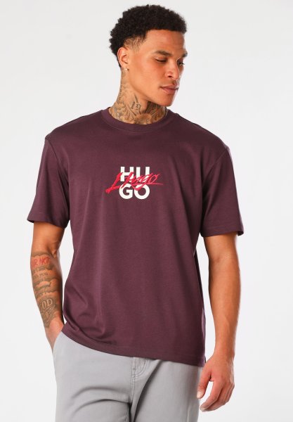 HUGO RED Relaxed-Fit T-Shirt aus Baumwoll-Jersey mit Doppel-Logo 10755326