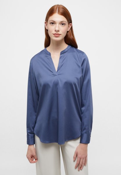 ETERNA Satin Shirt Bluse Satingewebe Langarm 10750340