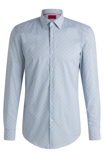 HUGO RED Slim-Fit Hemd aus bedruckter Baumwoll-Popeline 10781767