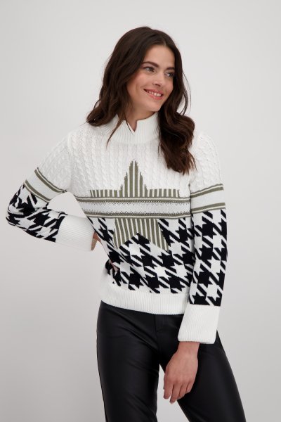 MONARI Pullover mit Hahnentrittmuster 10762510