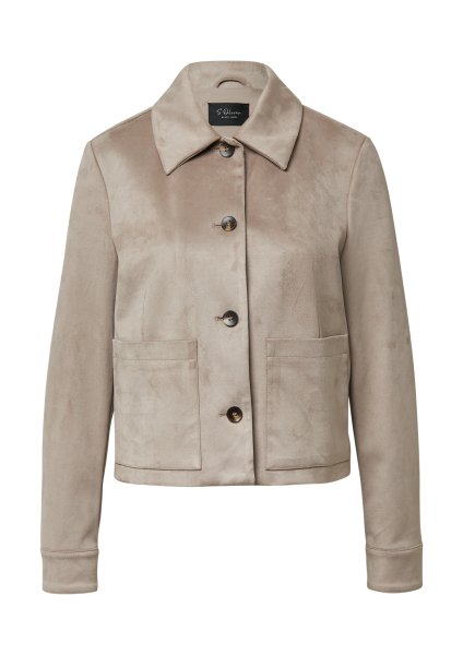 S.OLIVER BLACK LABEL Jacke in Veloursleder-Optik mit aufgesetzten Taschen 10811361