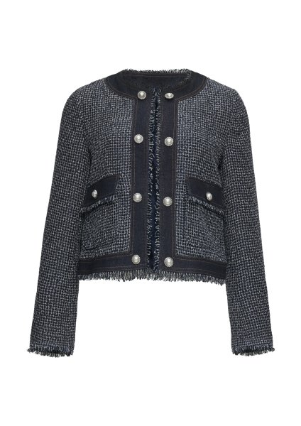 S.OLIVER BLACK LABEL Boucléjacke in Denim-Optik 10761133