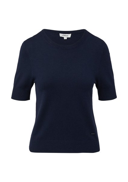 S.OLIVER Kurzärmeliger Strickpullover mit Rippbündchen 10811374