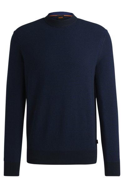 BOSS ORANGE Regular-Fit Pullover aus zweifarbigem Baumwoll-Mix 10755601