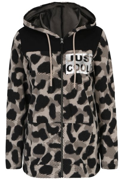 DORIS STREICH Hoody-Jacke mit Leo-Print aus Wirkware 10766880