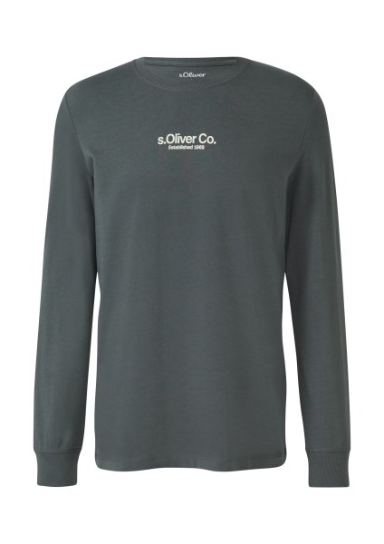 S.OLIVER Longsleeve aus Baumwolle mit Rippbündchen und Logo 10803654