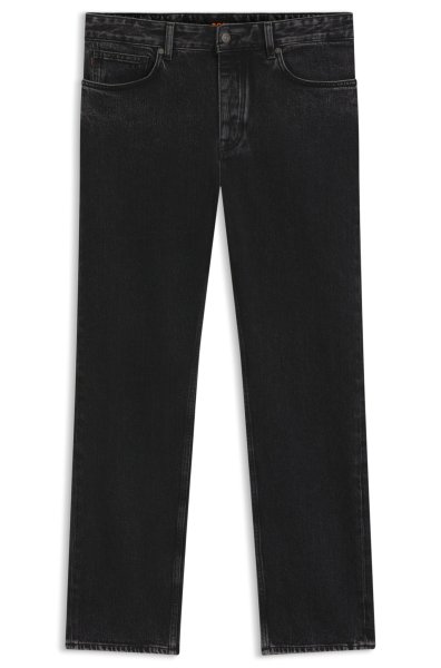 BOSS ORANGE Schwarze Regular-Fit Jeans aus bequemem Stretch-Denim 10805352