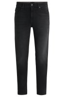 Vorschau: BOSS ORANGE Schwarze Tapered-Fit Jeans aus bequemem Stretch-Denim 10769034