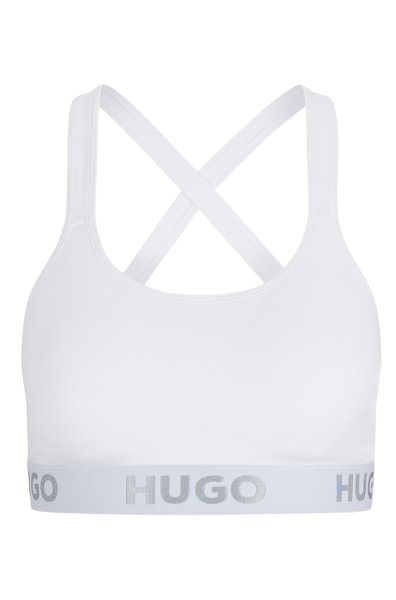 HUGO RED BRALETTE AUS STRETCH-BAUMWOLLE MIT LOGO-BAND PADDED SPORTY 10682303