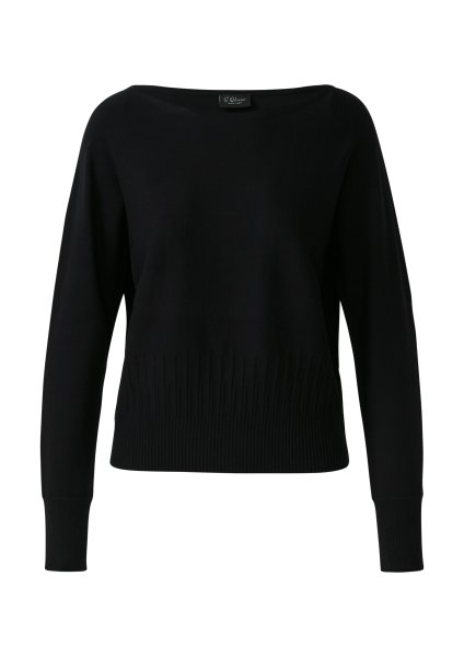 S.OLIVER BLACK LABEL Strickpullover aus Viskosemix mit Fledermausärmeln 10811312