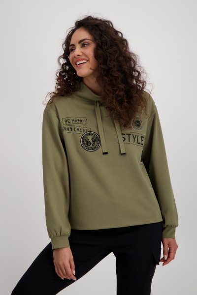 MONARI Sweatshirt mit Patches und Strass 10762542