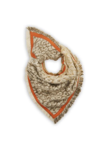 CODELLO Jacquard Dreickstuch mit Leo-Fellmuster und appliziertem Schmuckband 10810746