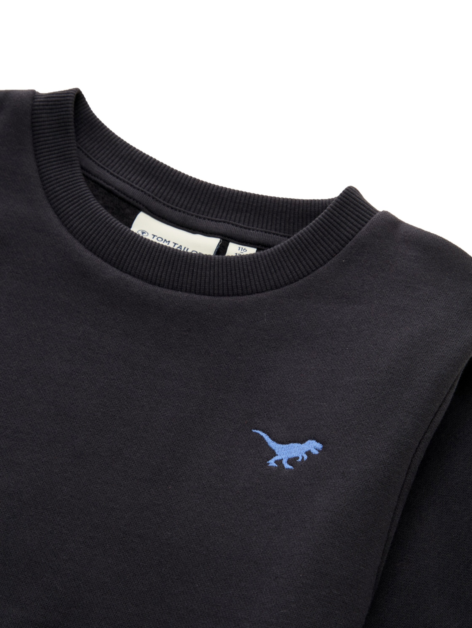 TOM TAILOR DENIM Basic Sweatshirt mit kleiner Dino-Stickerei 10819435