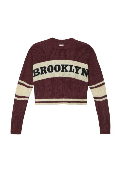 S.OLIVER Cropped Oversize-Pullover mit Schriftzug 10814511