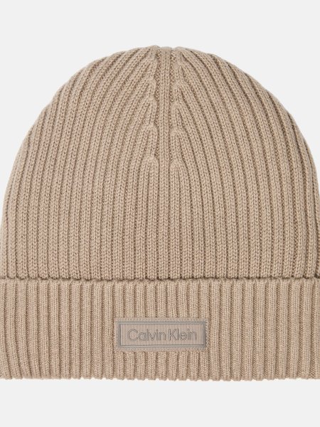 CALVIN KLEIN JEANS PATCH CHUNKY RIB COTTON BEANIE 10809409