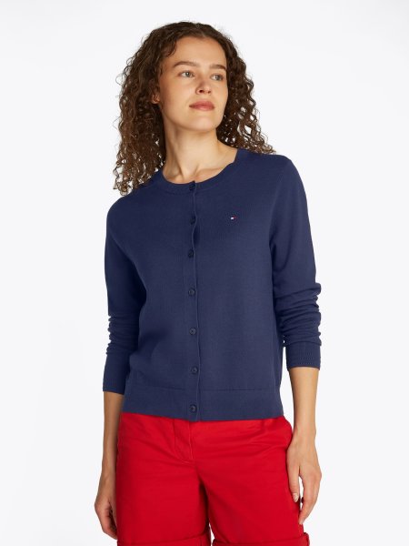 TOMMY HILFIGER Jersey-Cardigan mit Rundhalsausschnitt 10767940