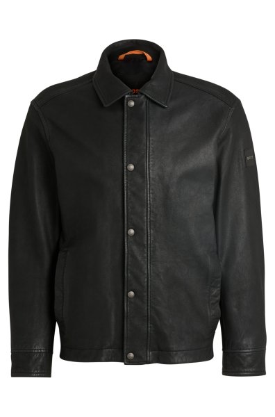 BOSS ORANGE Regular-Fit Jacke aus Leder 10755611