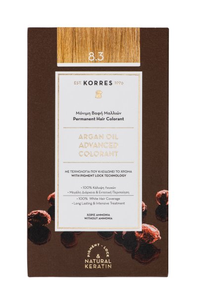 KORRES ARGAN OIL Hochentwickelte Haarcoloration Golden Honey Light Blonde / Honigblond 8.3