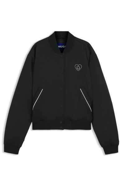 HUGO BLUE Wattierte College-Jacke mit Happy HUGO Logos 10797957