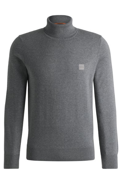 BOSS ORANGE Regular-Fit Rollkragenpullover aus Baumwolle mit Kaschmir 10755600