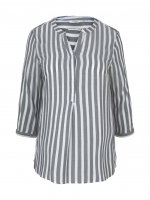 Vorschau: MY TRUE ME TOM TAILOR Gestreifte Henleybluse mit LENZING(TM) ECOVERO(TM) 10660022