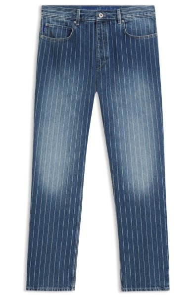 HUGO BLUE Baggy-Fit Jeans aus blauem Denim mit Nadelstreifen 10797733