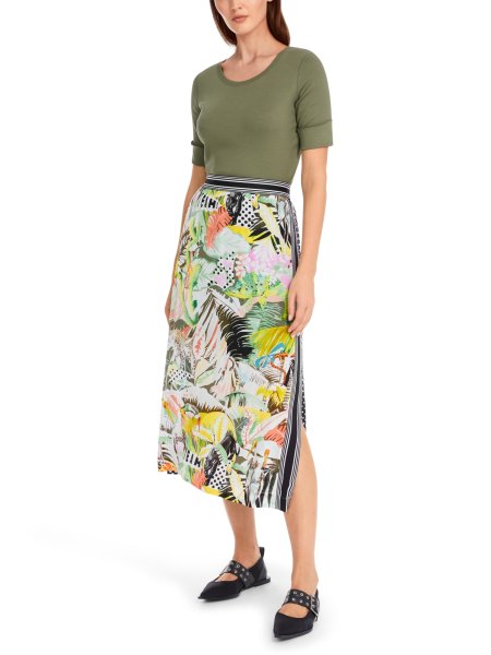 MARC CAIN Viskoserock in Mustermix - midilang 10816920